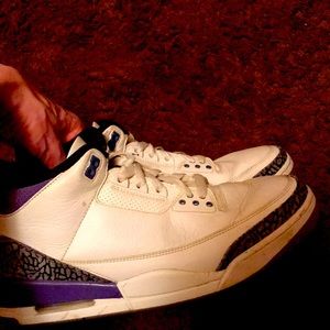 Jordan retro 3 purple grey and white